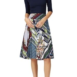 Tory Burch Patchwork Pleated Skirt size 8